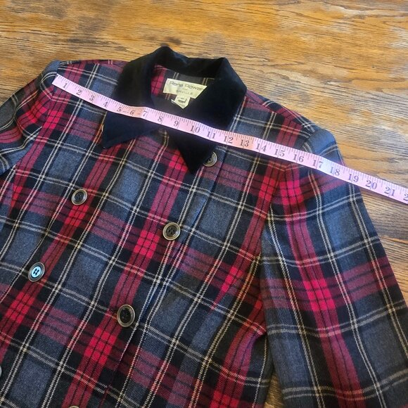Vintage RENA ROWAN Tartan Plaid Blazer with Velvet Collar size 10 - Picture 7 of 10